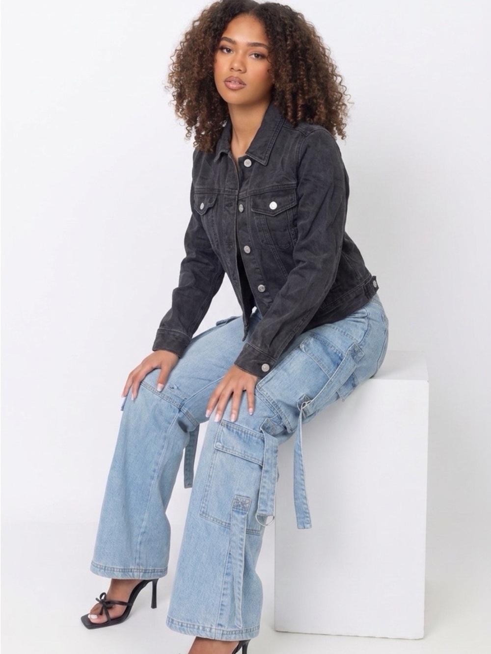 Classic Black Denim Jacket - Women's Casual Trucker